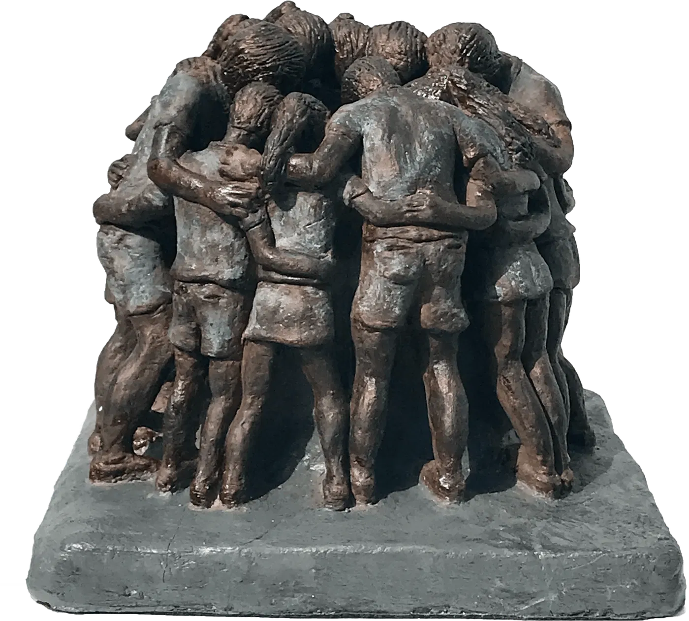 ’t Elftal, keramisch beeld van elf kleinkinderen in teamhouding